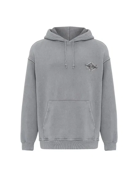 VAMOS CLO Mikina světle šedá černá