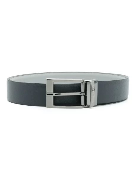 Curea Armani Exchange cu cataramă cu autograf negru
