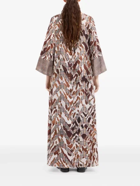 Sukienka maxi Pierre Louis Mascia z nadrukiem w pepitkę garniturowa