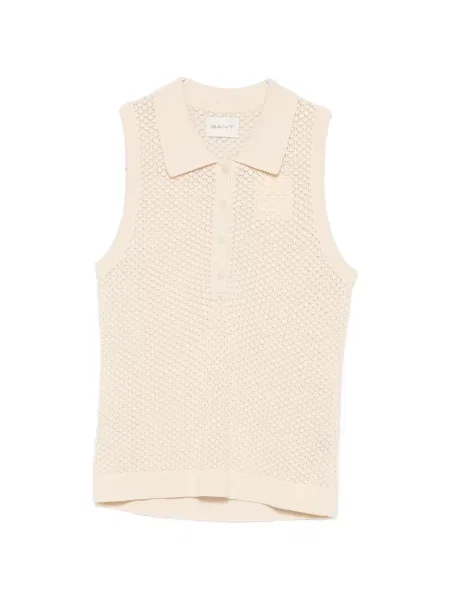Tricou polo Gant fără mâneci tricotate