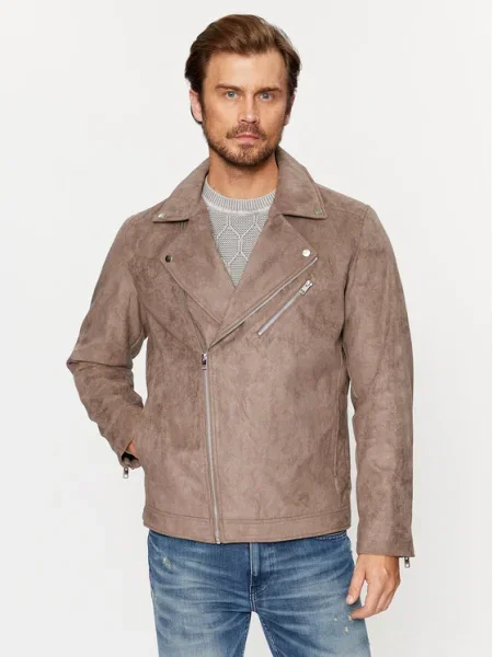 Jack&Jones Яке от имитация на кожа кафяв