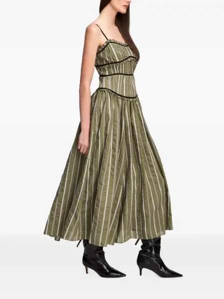 Rochie midi Cinq A Sept cu volane verde
