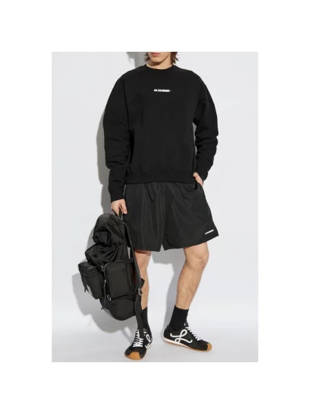 Bluza Jil Sander z nadrukiem z dżerseju czarna
