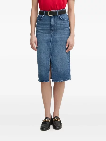 Fustă din denim Joop! până la genunchi albastru