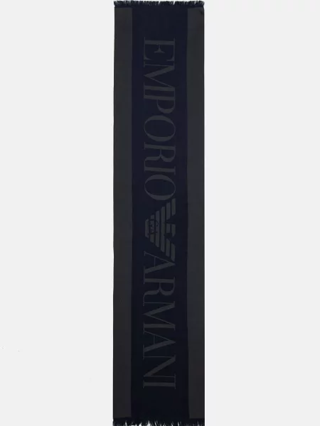 Шал Emporio Armani мъжки с изчистен дизайн тъмносиньо
