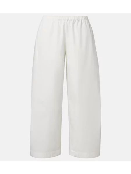 Pantaloni Khaite din poplin alb