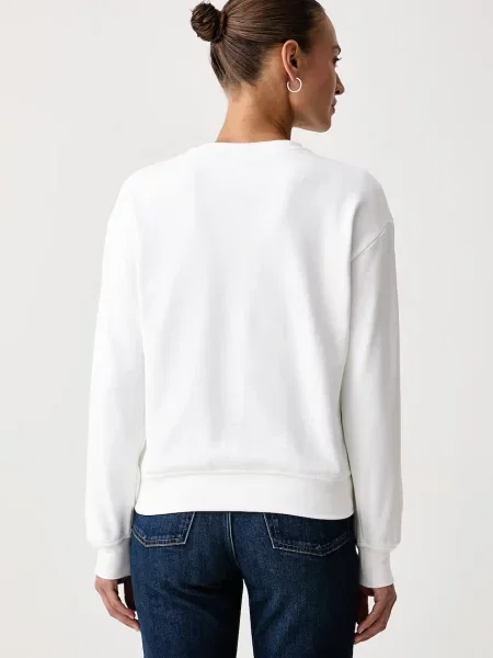 Calvin Klein Jeans pulover z bombažem bela