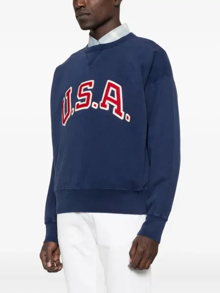 Hanorac Polo Ralph Lauren din piele cu broderie verde