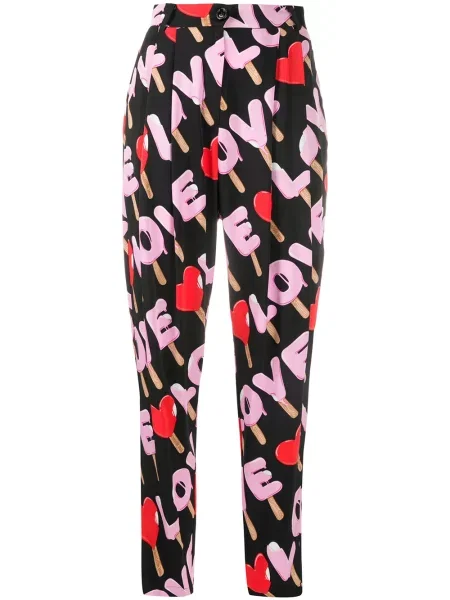 Pantaloni Love Moschino cu imagine negru