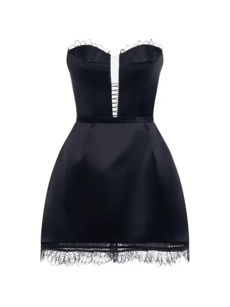 Rochie Araftu din dantelă fără bretele negru