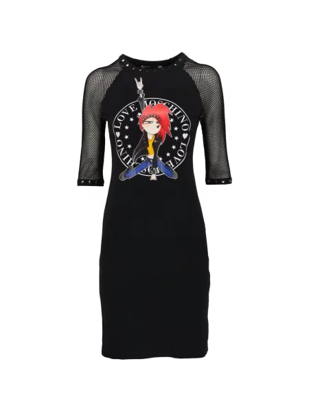 Rochie Love Moschino plasă cu tepi negru