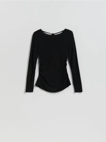 Reserved Tricou cu mânecă lungă cu conținut ridicat de negru