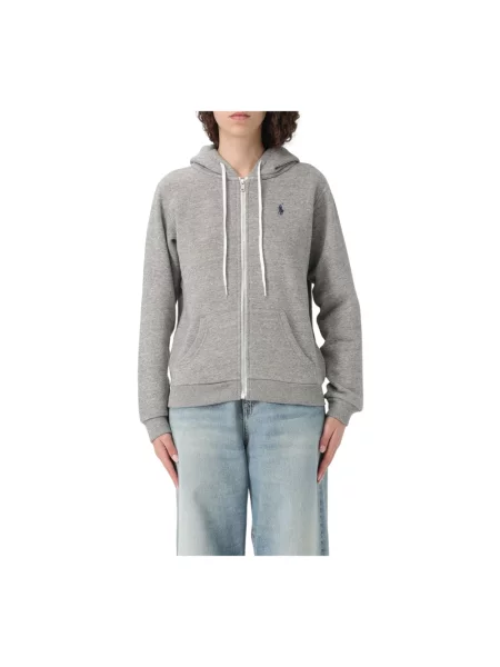 Polo Ralph Lauren Bluzy Kobieta S Full Zip Up Hoodie szary