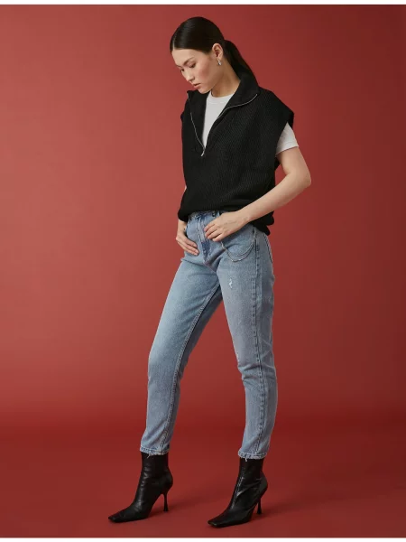 Blugi mom fit Koton gri