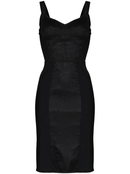 Jacquard midi haljina Dolce & Gabbana s cvjetnim printom iznad koljena crna