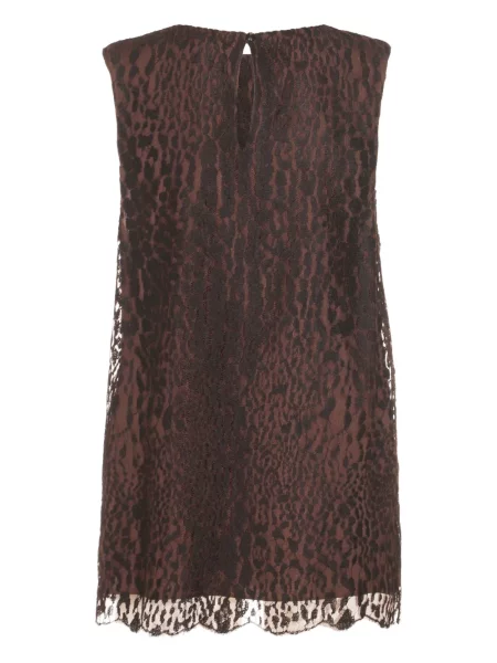 Top Tom Ford cu model leopard din dantelă maro