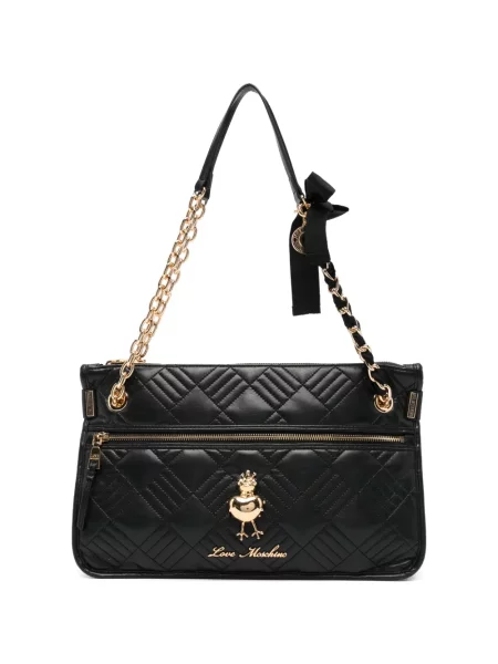 Ogrlica Love Moschino prošivena crna