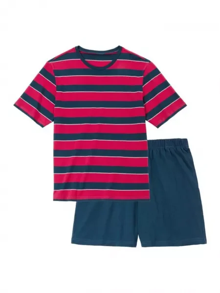 H.I.S Pijama scurtă bleumarin roșu