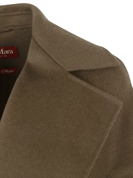 Płaszcz Max Mara z klapą brązowy