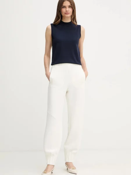 MM spodnie dresowe VISTA proste high waist beżowy