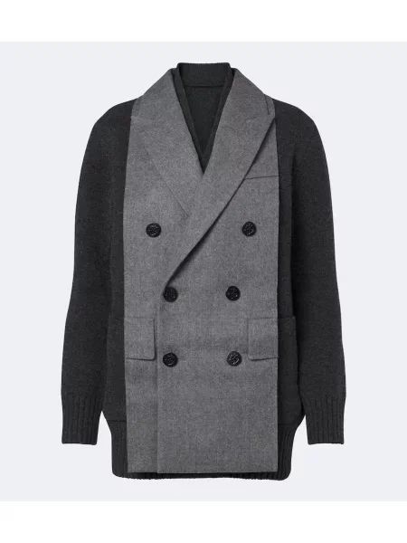 Cardigan Sacai de lână gri