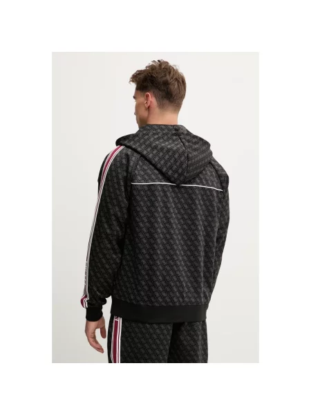 Guess bluza PARIMO z kapturem wzorzysta czarny