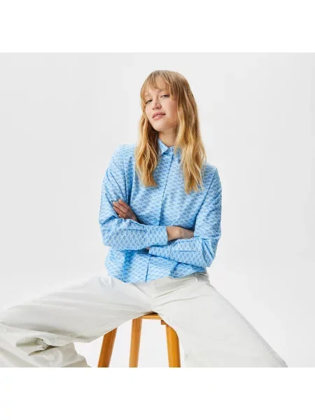 Lacoste Koszula Tkana Lacoste niebieska