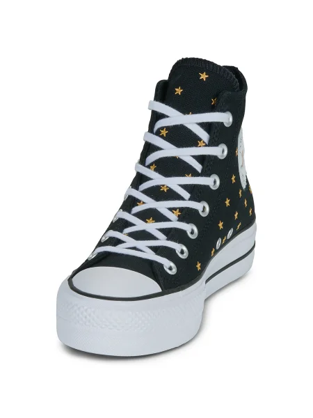 Tenisky Converse s výšivkou na platforme čierna