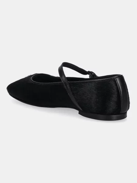 Kožené baleríny Tommy Hilfiger PONY HAIR MARYJANE černá