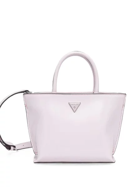 Geantă shopper Guess cu autograf roz