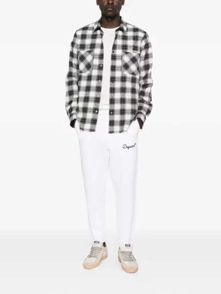 Pantaloni Dsquared2 alergare cu autograf alb