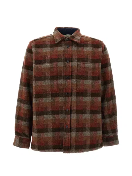 Geacă Portuguese Flannel în carouri de flanelă maro