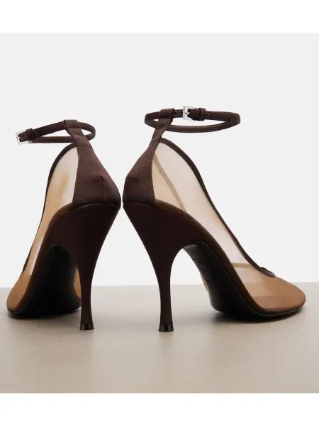 Pantofi cu toc Alaïa plasă maro