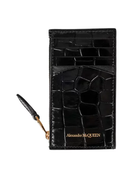 Portfel Alexander Mcqueen skórzany czarny