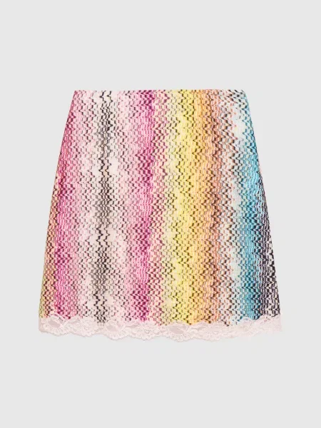 Спідниця міні в геометричний принт з мереживом Missoni