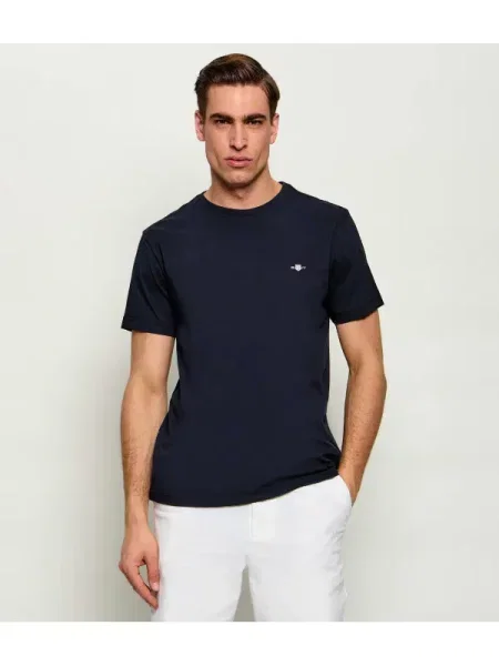 GANT Tricou gri deschis / roșu negru
