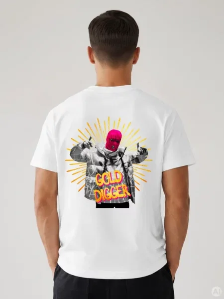 T-shirt z nadrukiem oversize Dstreet biały