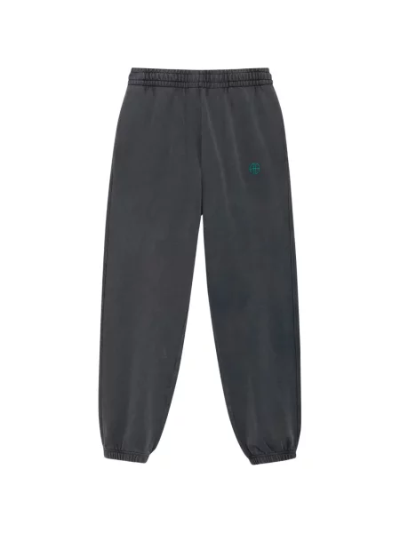 Pantaloni Anine Bing cu broderie alergare gri