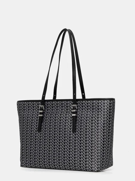 Michael Kors Shopper táska QUINN bőr hozzáadásával fekete