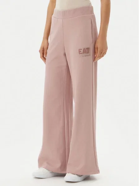 Широкие спортивные штаны Ea7 Emporio Armani розовые