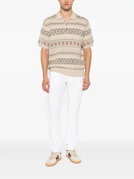 Pantaloni Jacob Cohën de catifea cord alb