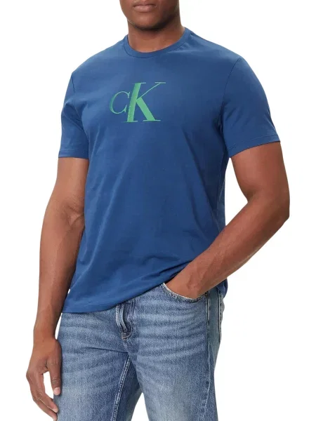 Calvin Klein Jeans Majica Center Monogram Regular Fit modra