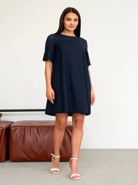 Лляна Сукня міді RiMari темно-синій синя