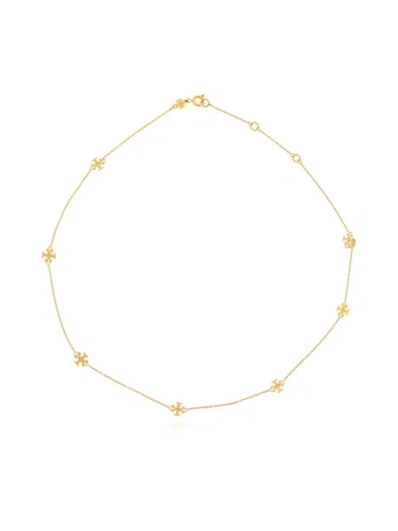 Lniany naszyjnik Tory Burch żółty