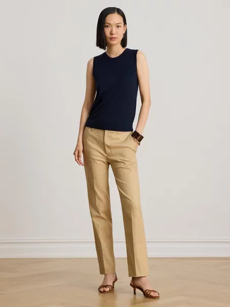 Lauren Ralph Lauren Nohavice s pukmi béžová