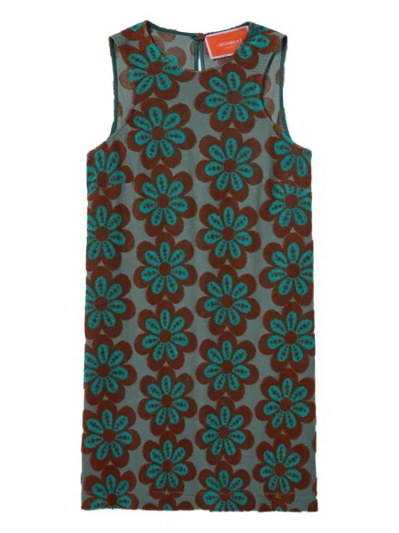 Rochie mini La Doublej cu model floral cu imagine de costum verde