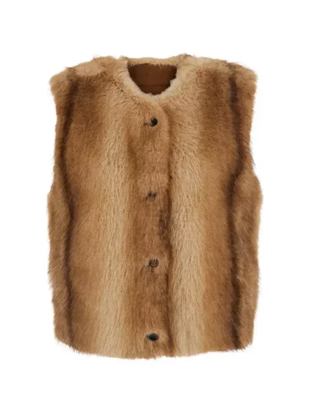 Reversibil vestă Urbancode cu blană maro