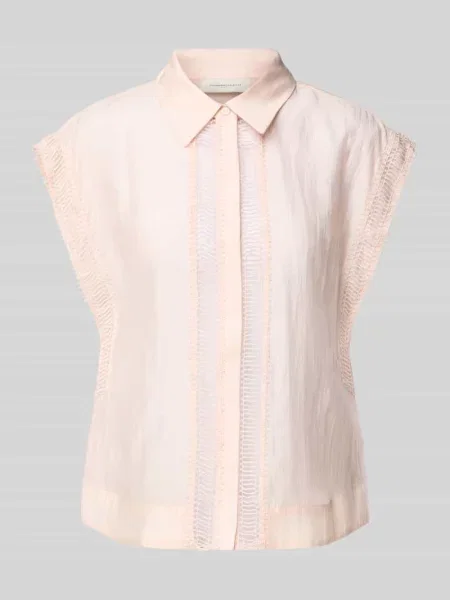 Bluzka z krótkimi rękawami i krytą listwą guzikową model ‘MOLLY’ Copenhagen Muse różowa