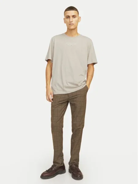 JACK & JONES Tričko JPRBLUARCHIE tmelová / červená / biela béžová