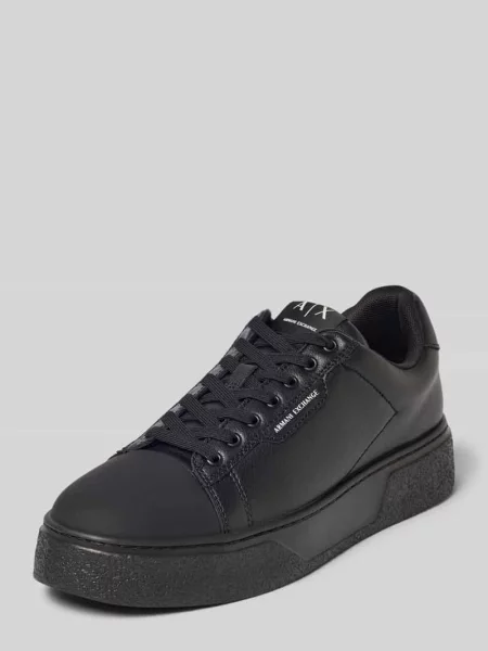 Sneakersy z mieszanki skóry z detalem z logo model Lion' Armani Exchange czarne